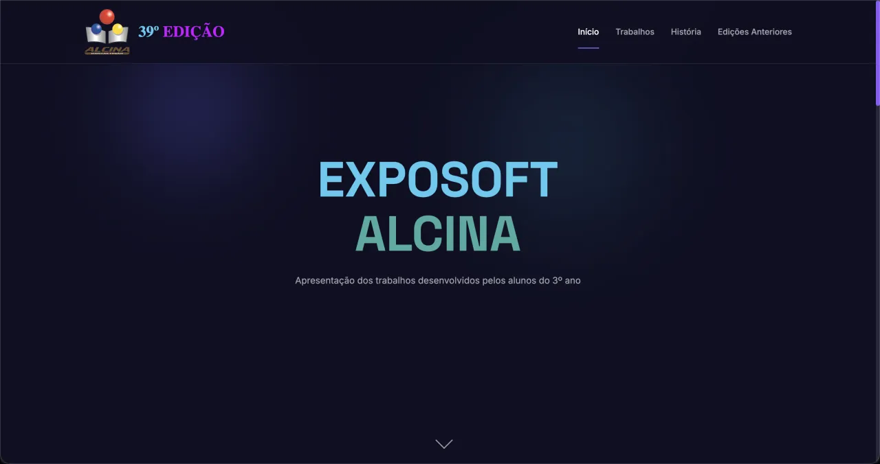 Página inicial da plataforma Exposoft Alcina
